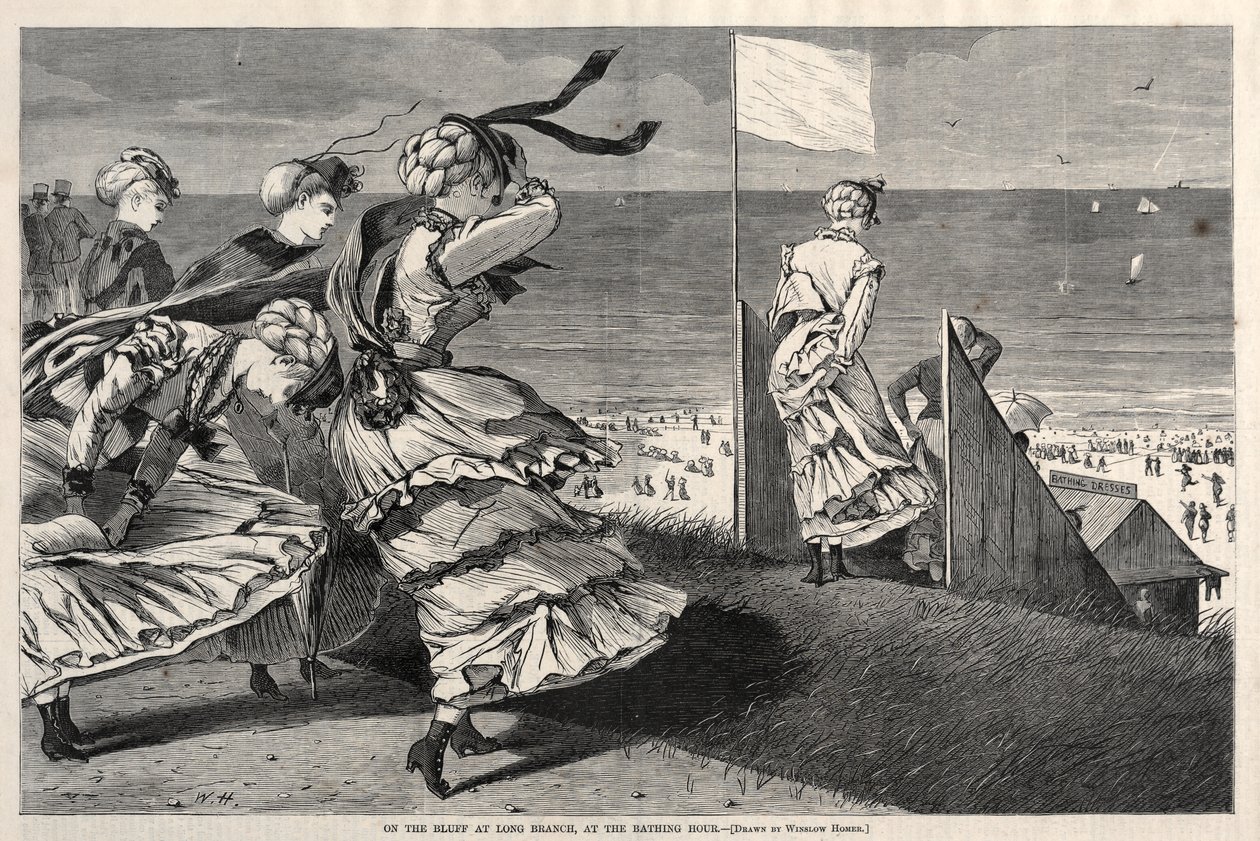 På klippen ved Long Branch, ved badetid af Winslow Homer