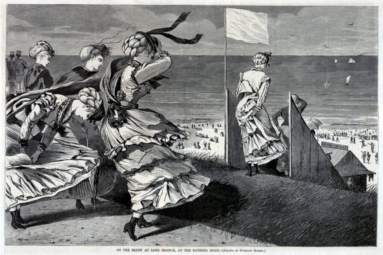 On the Bluff at Long Branch, at the Bathing Hour, fra Harper