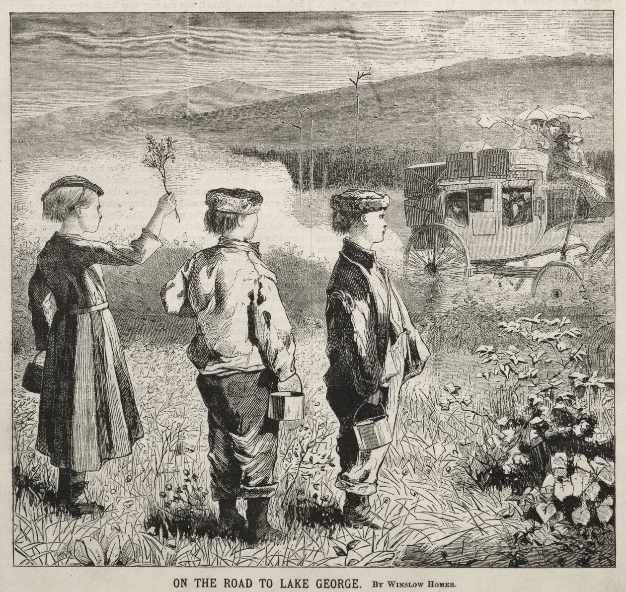 På vejen til Lake George af Winslow Homer