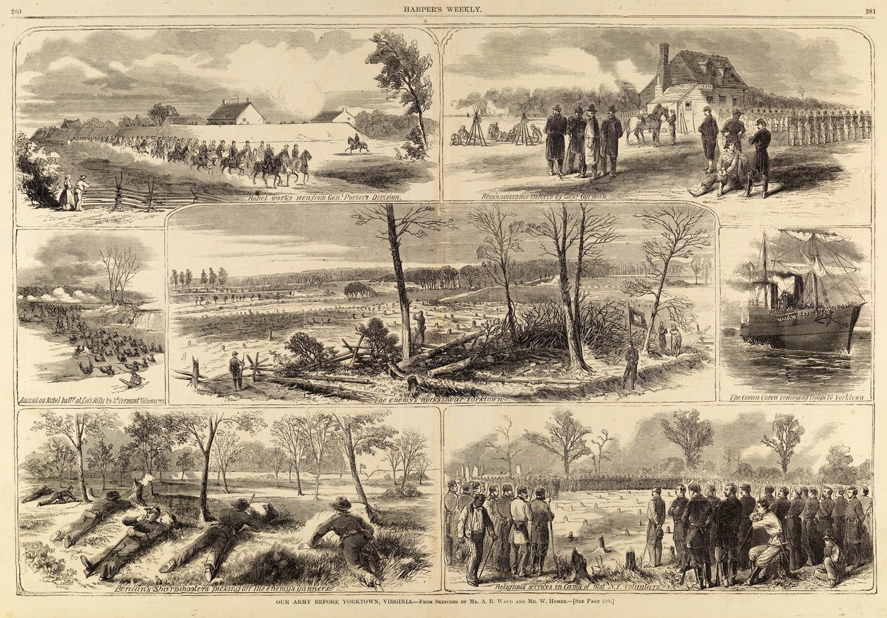 Vores hær før Yorktown, Virginia, fra Harper