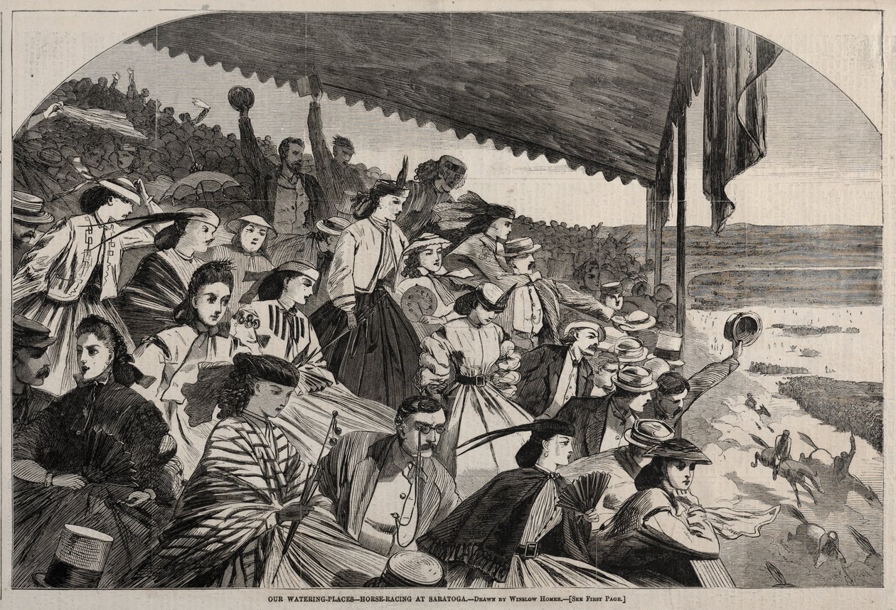 Vores vandingssteder - Hestevæddeløb i Saratoga af Winslow Homer