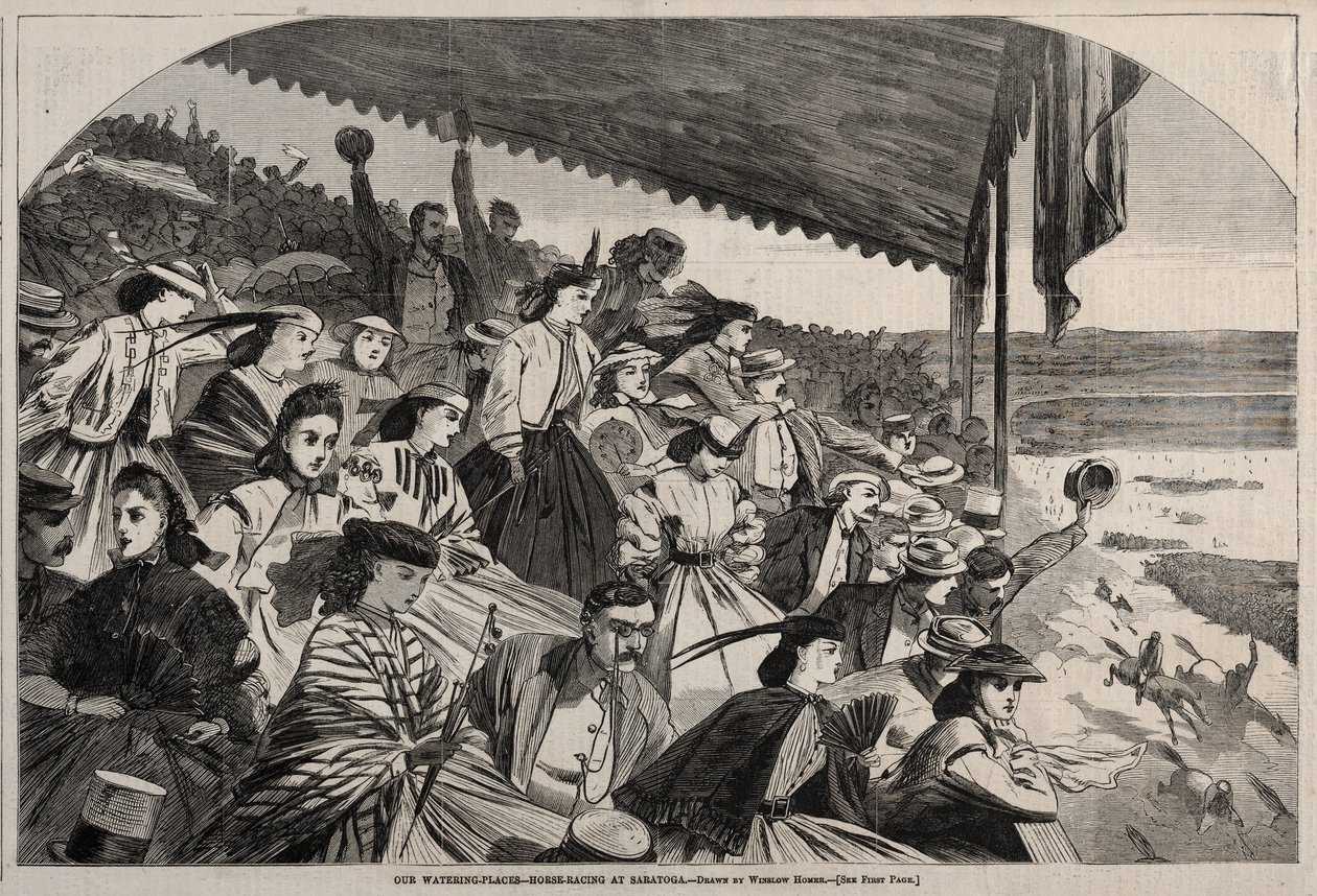 Vores vandingssteder - Hestevæddeløb i Saratoga, 1865. af Winslow Homer