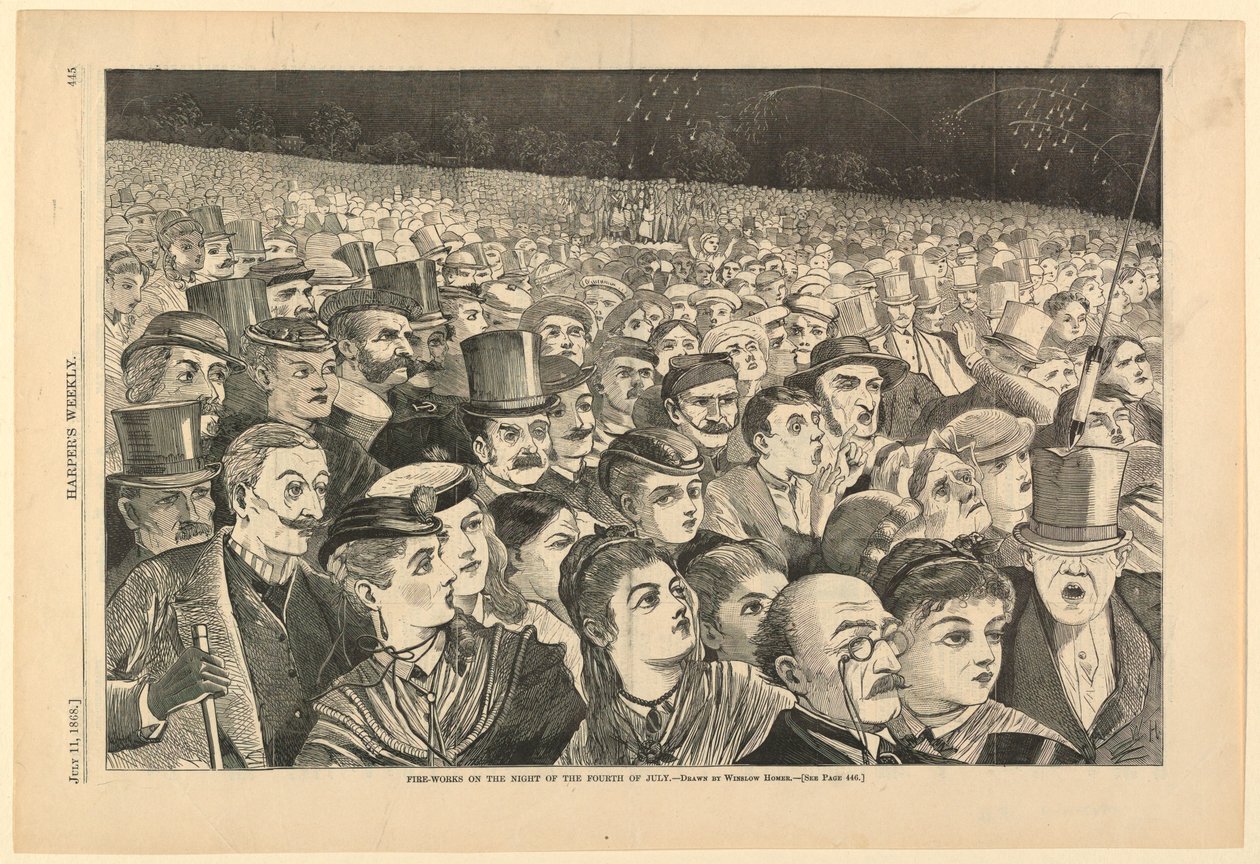 Print, Fyrværkeri natten til den fjerde juli, juli 1868 af Winslow Homer