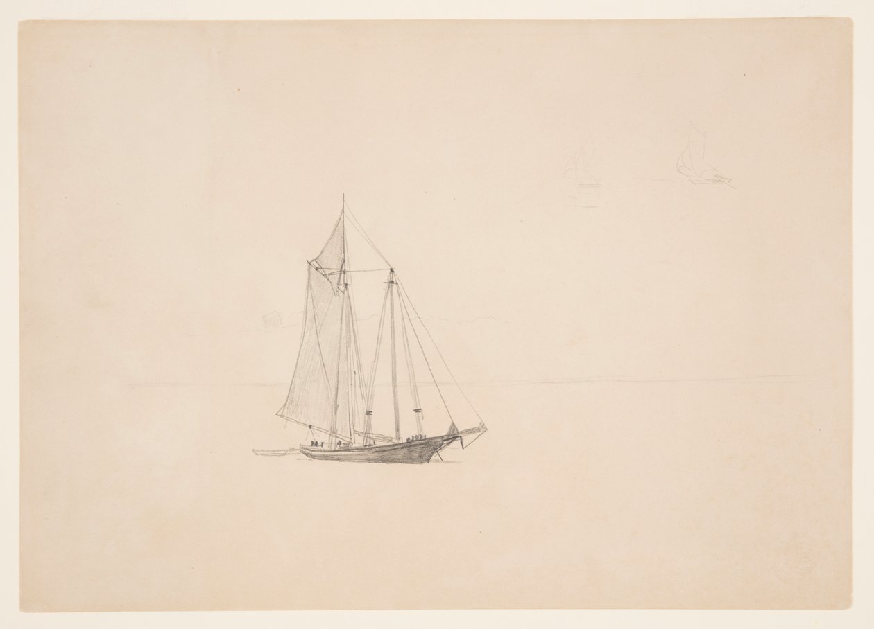 Skonnert med jolle af Winslow Homer