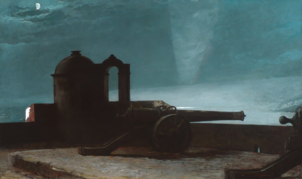 Søgelys på havneindgangen, Santiago de Cuba, 1901. af Winslow Homer