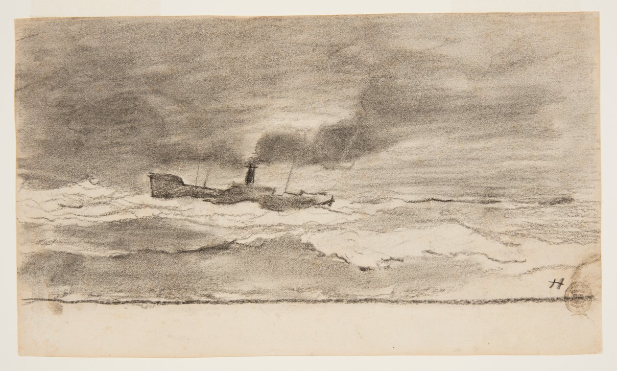 Havlandskab med fisketrawler, Cullercoats, England af Winslow Homer