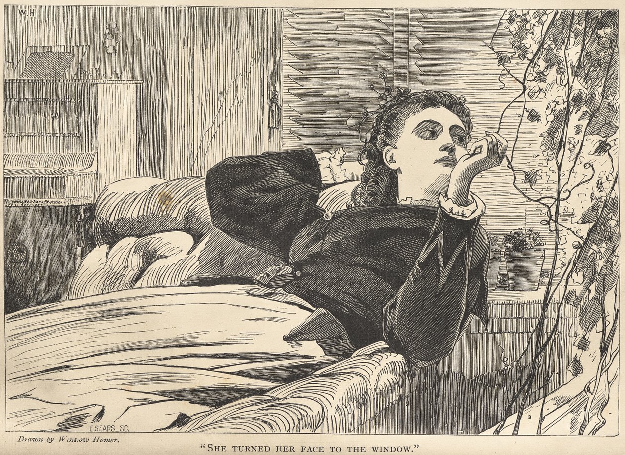 «Hun vendte ansigtet mod vinduet» af Winslow Homer