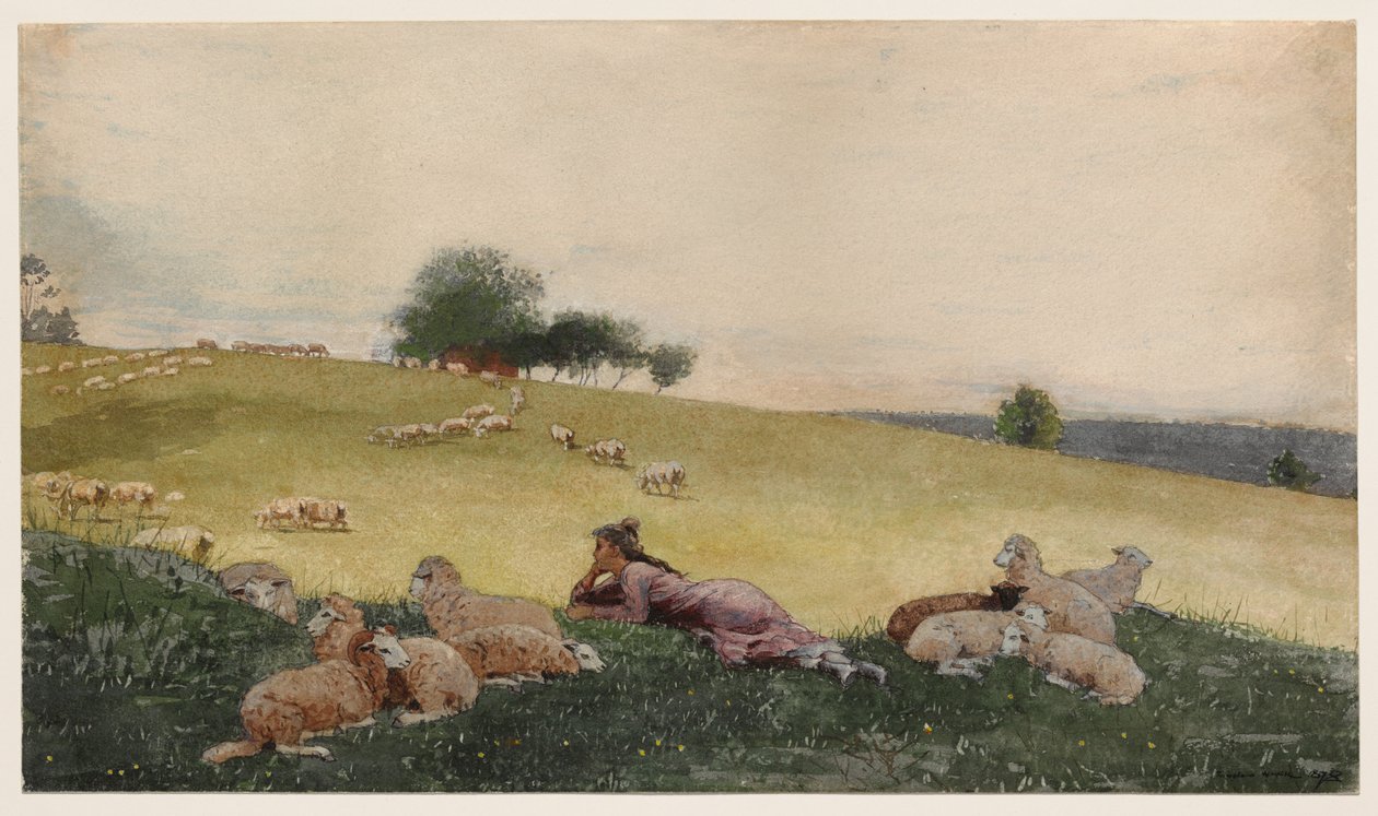 Hyrdinde fra Houghton Farm af Winslow Homer