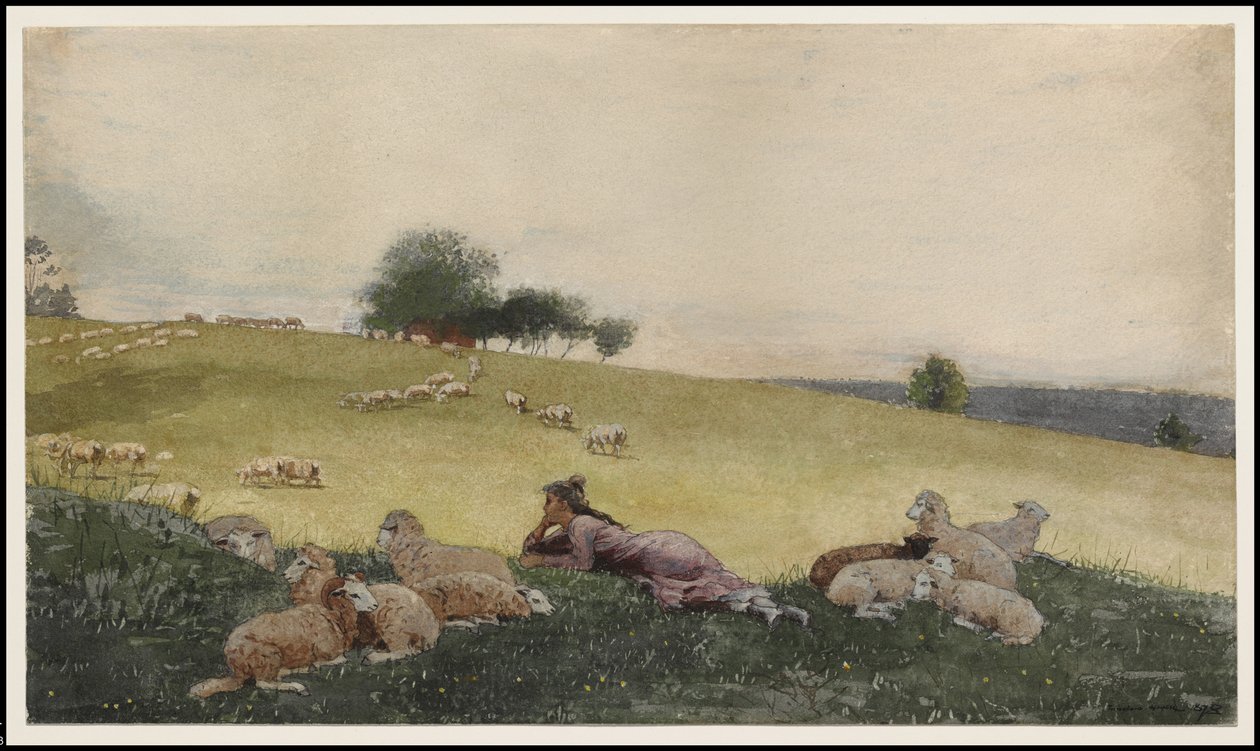 Hyrdinde af Houghton Farm, 1878 af Winslow Homer