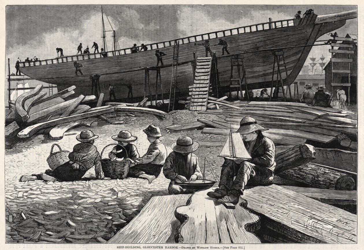 Skibsbygning, Gloucester havn af Winslow Homer