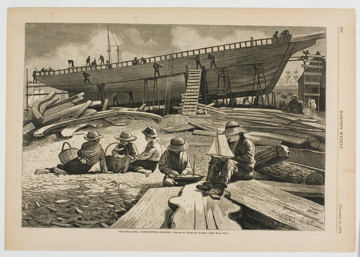 Skibsbygning, Gloucester havn af Winslow Homer