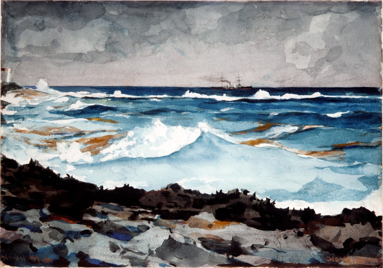 Shore and Surf, Nassau af Winslow Homer