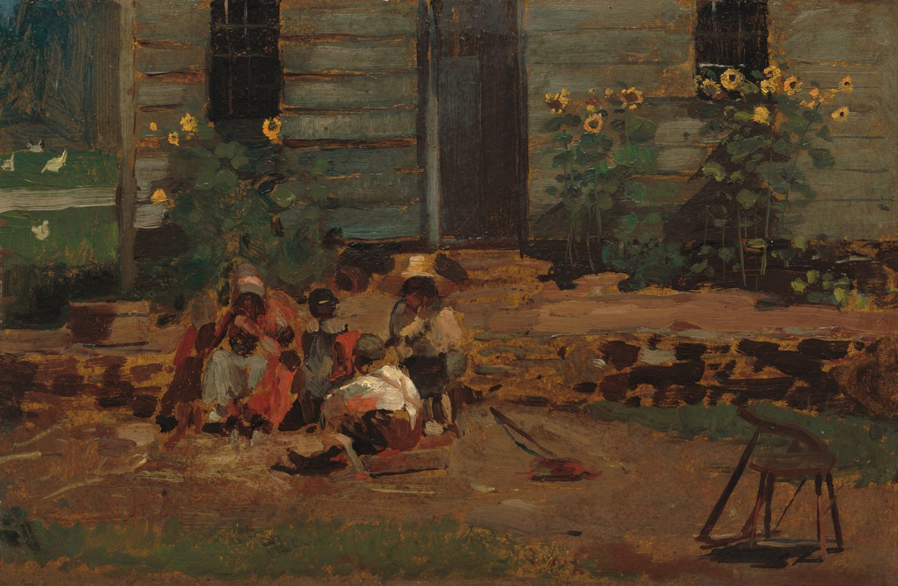 Skitse af en hyttegård af Winslow Homer