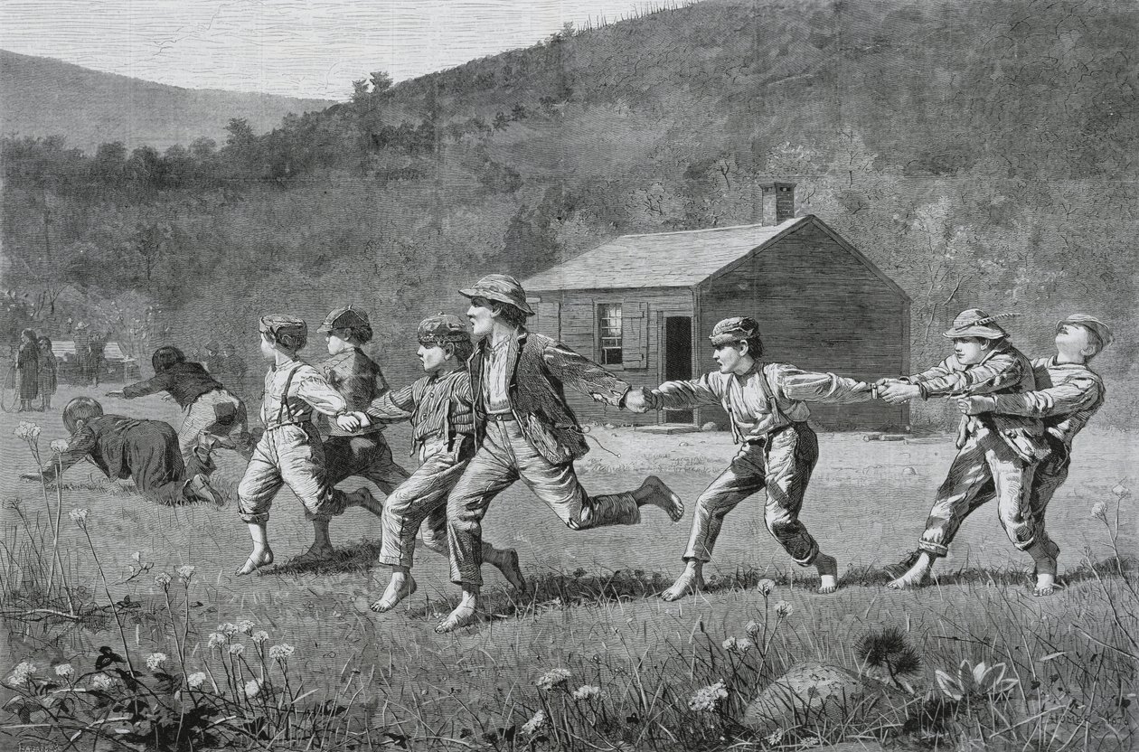 Snap-the-Whip, fra Harpers Weekly, 20. september 1873, (trægravering på avispapir) af Winslow Homer