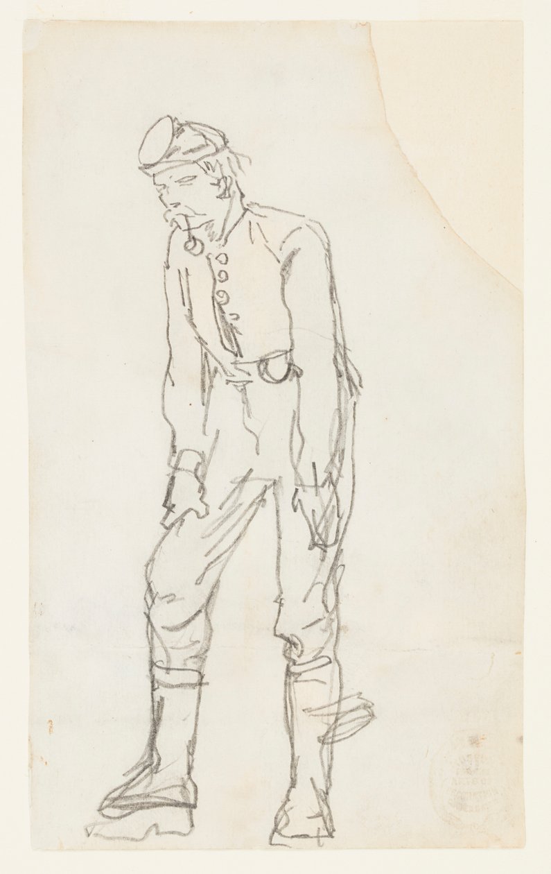 Soldat med rør i munden af Winslow Homer