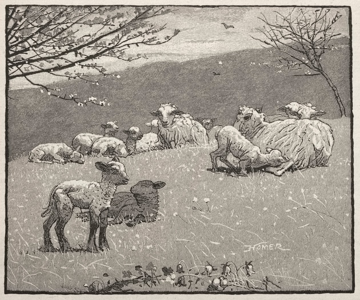 Forårslam, 1880. af Winslow Homer
