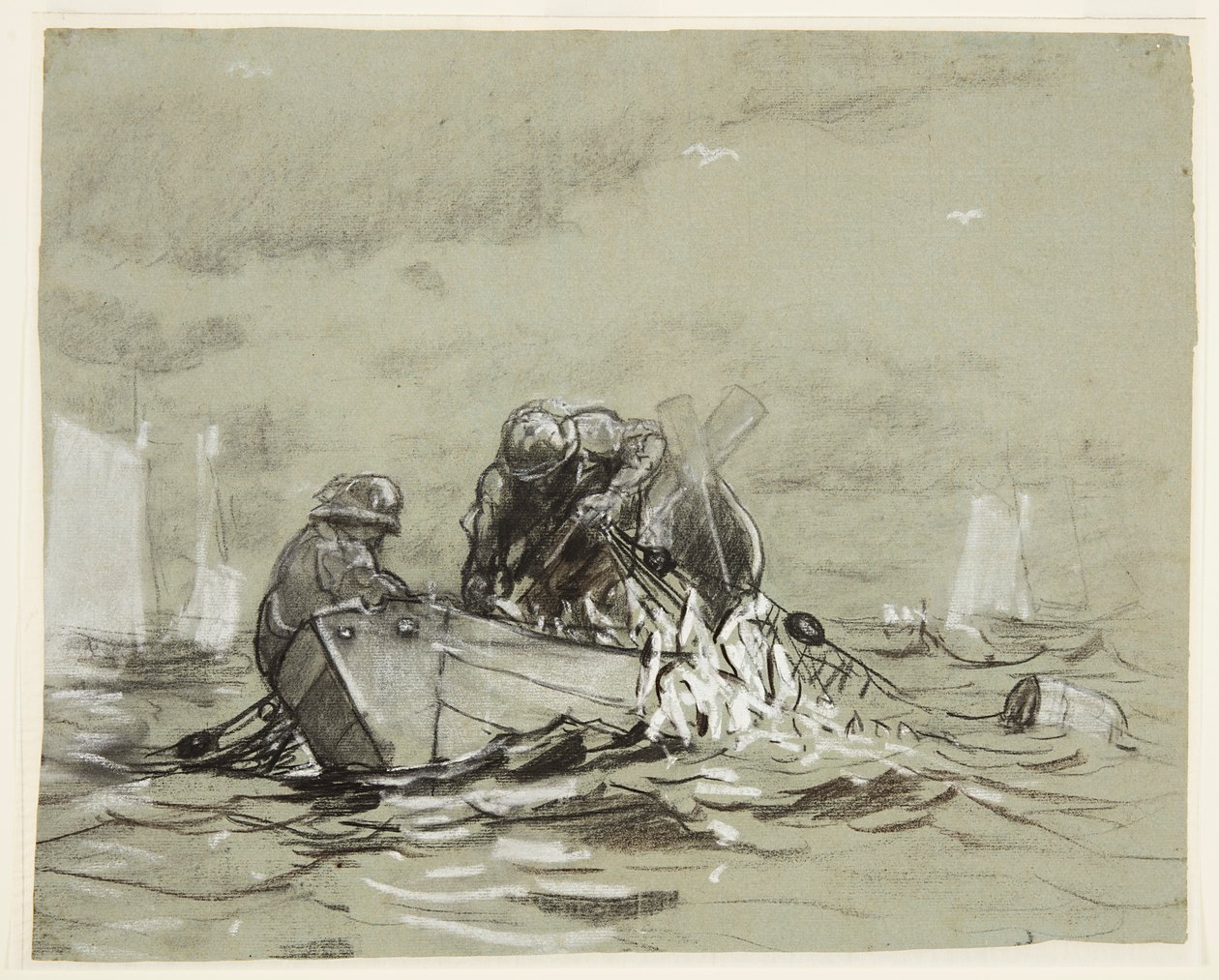 Studie til "Sildenettet" af Winslow Homer