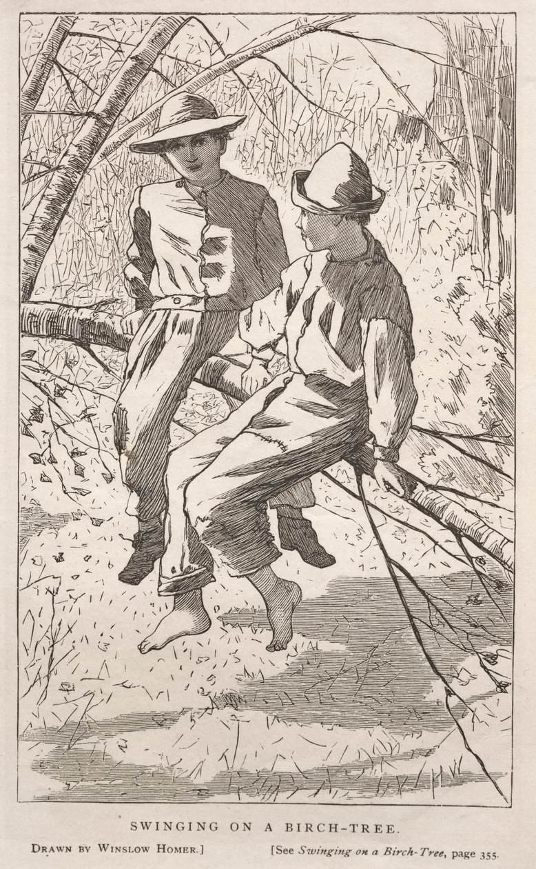 Gynger i et birketræ, 1867. af Winslow Homer