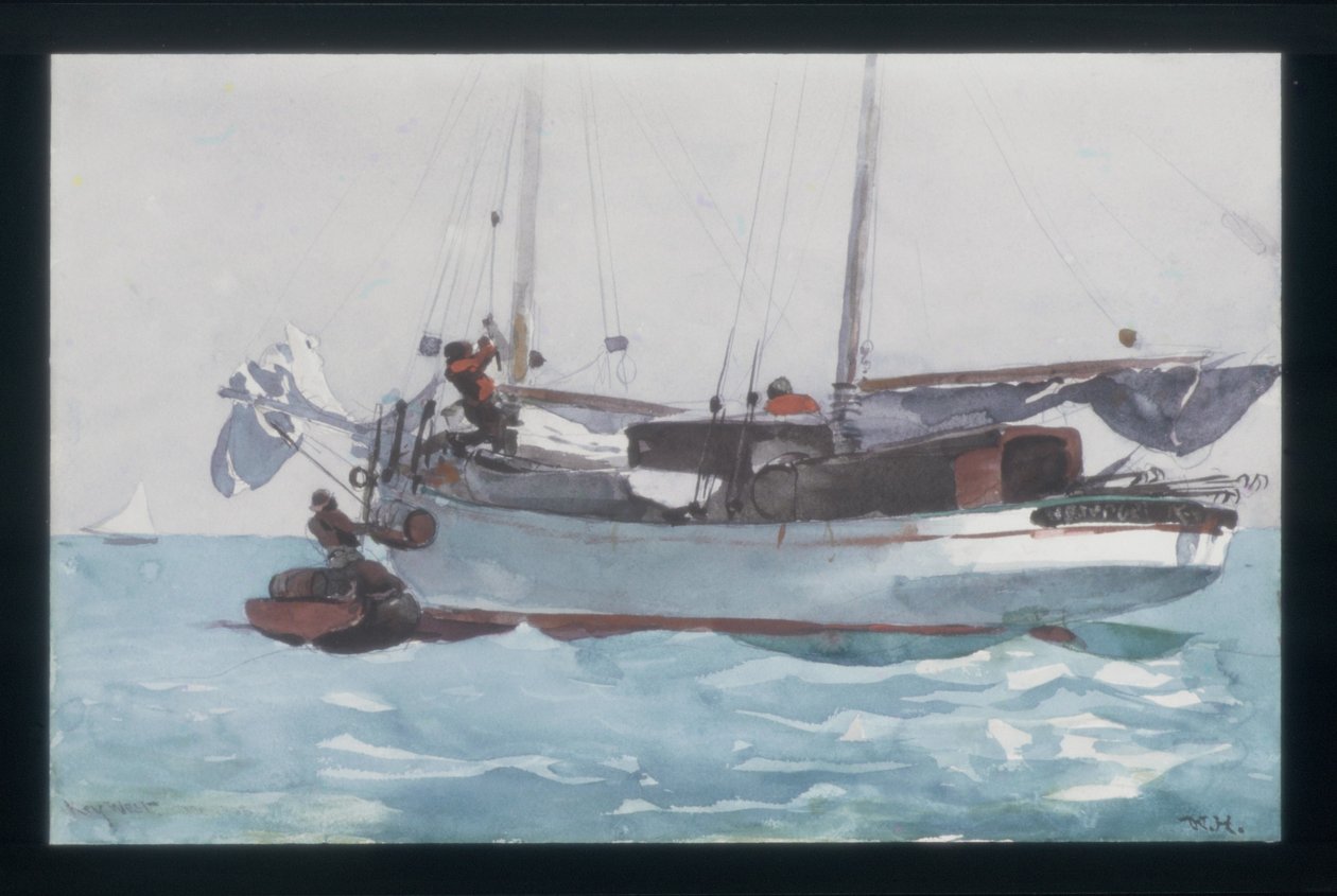 Omlastning af våde varer (skonnert med navnet Newport, K. W.) af Winslow Homer