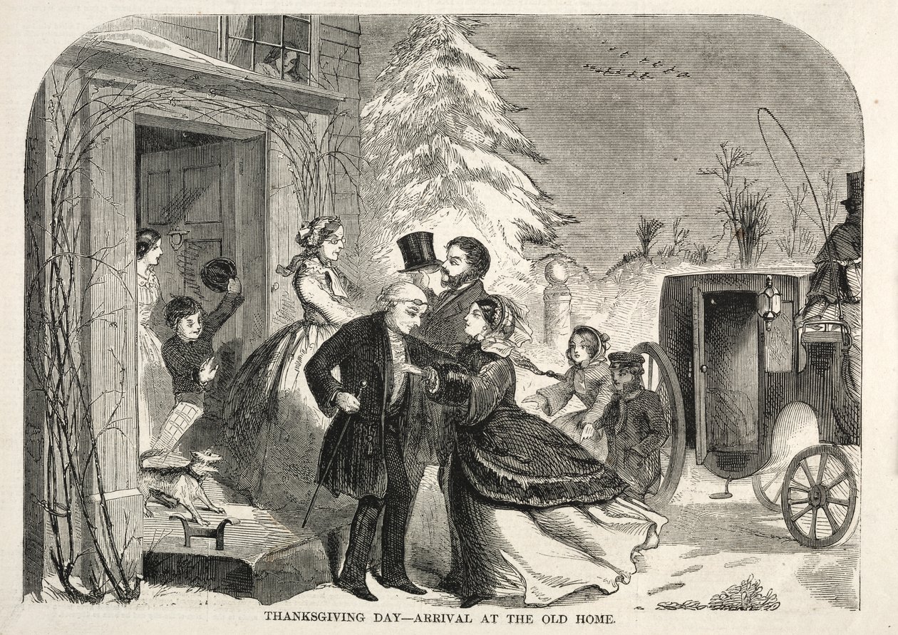 Thanksgiving - Ankomst til det gamle hjem af Winslow Homer