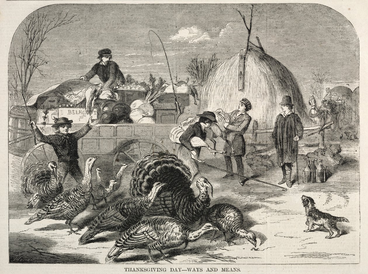 Thanksgiving Day - Ways and Means, 1858. af Winslow Homer