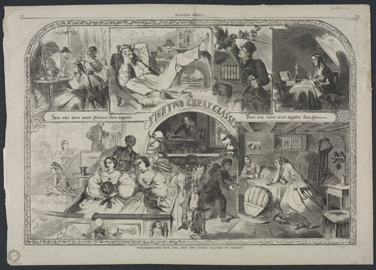 Thanksgiving-dagen, 1860 – Samfundets to store klasser af Winslow Homer