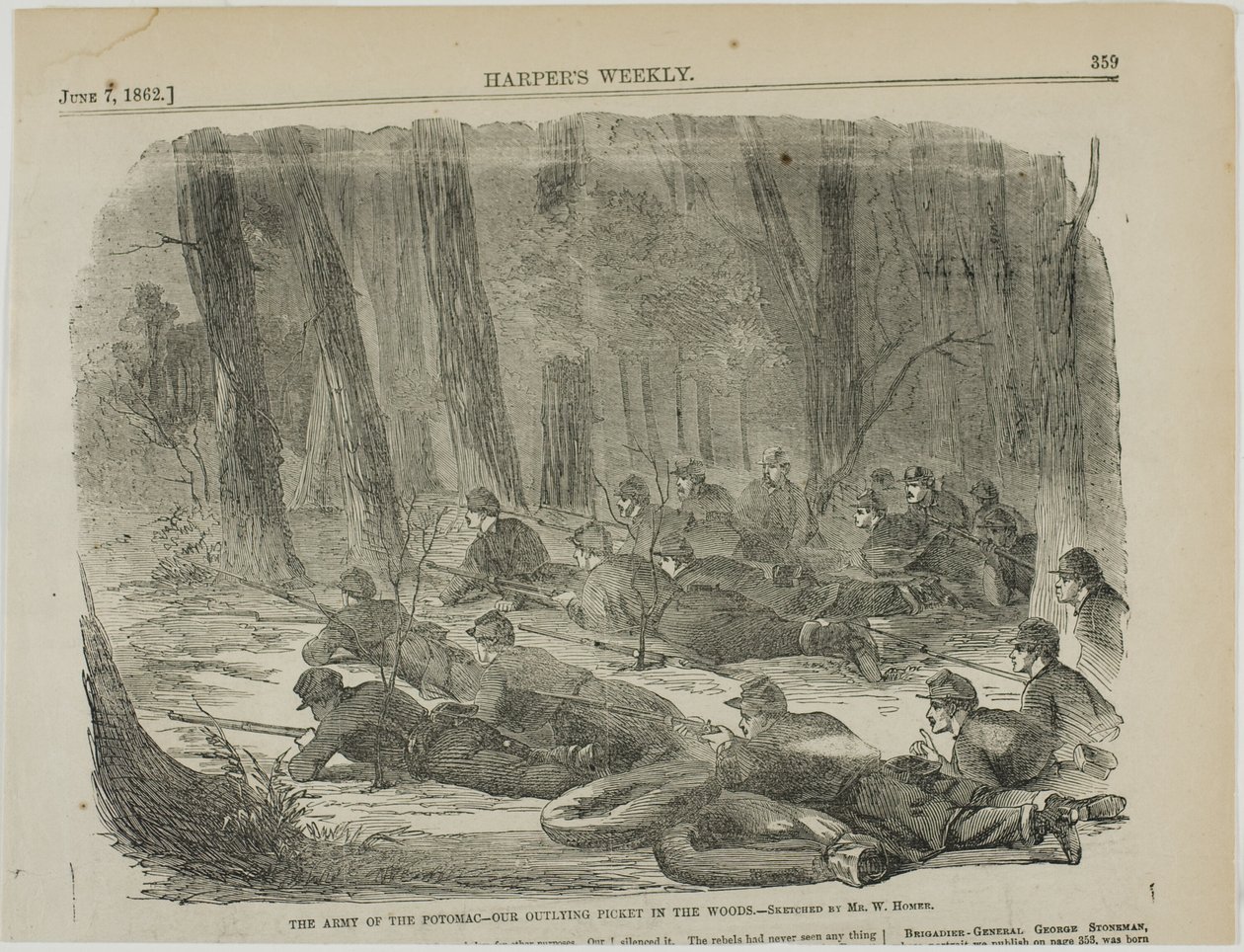 Potomac-hæren - vores yderste vagtpost i skoven af Winslow Homer