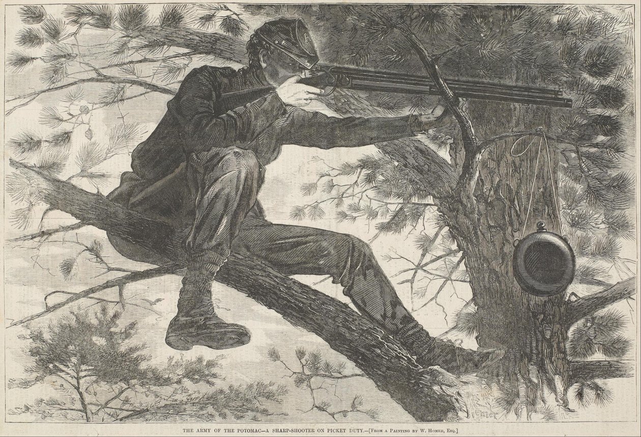 Potomac-hæren – En skarpskytte på vagt af Winslow Homer