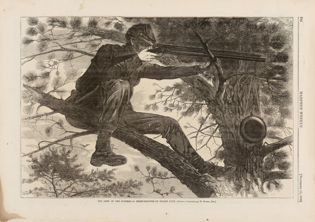 The Army of the Potomac, A Sharp-Shooter on Picket Duty, offentliggjort i Harper