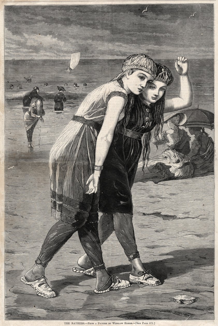 De badende, 1873. af Winslow Homer