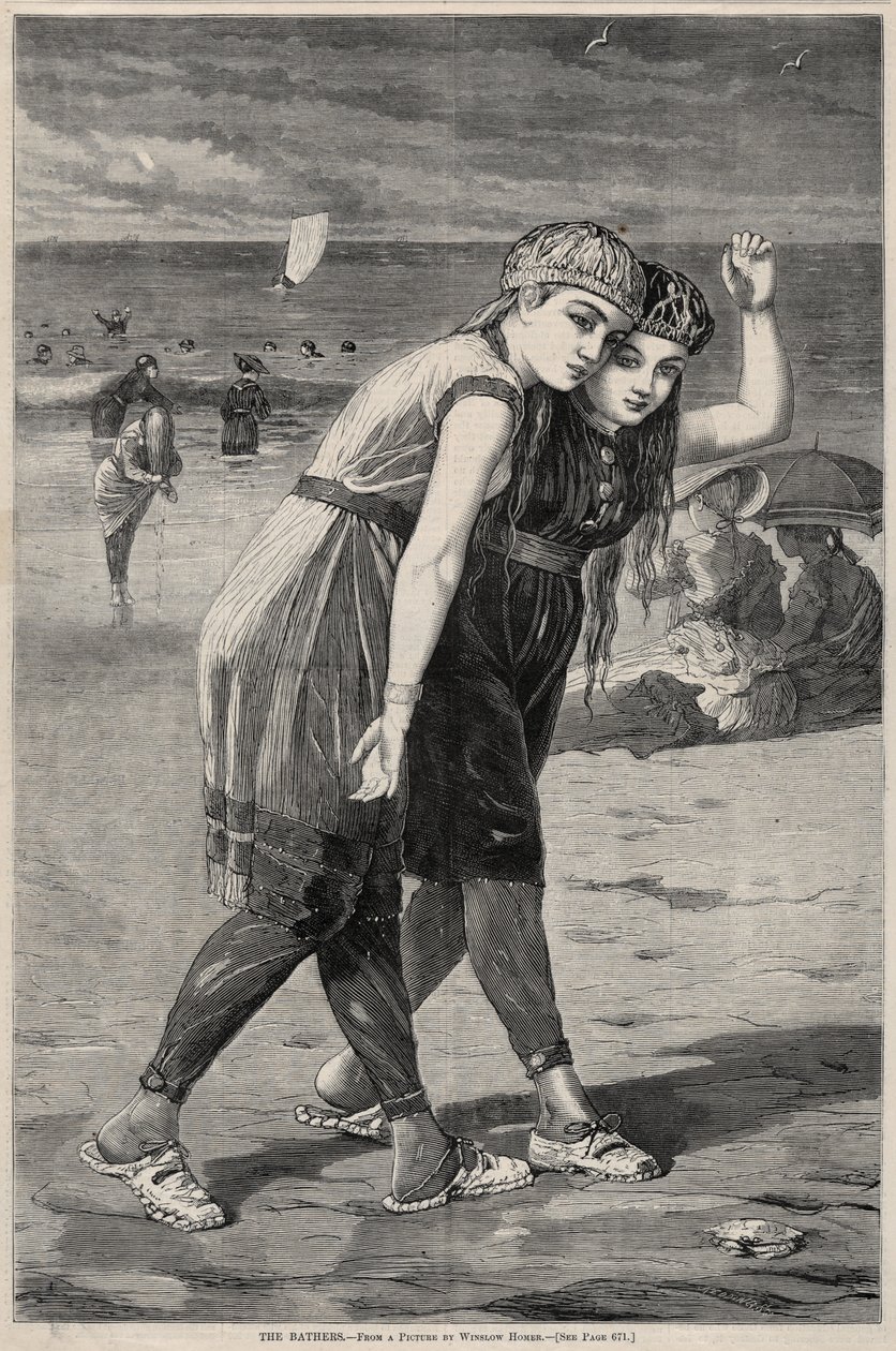 De badende, 1873. af Winslow Homer
