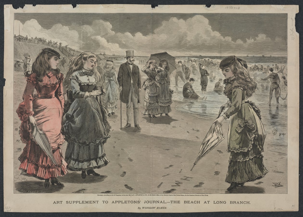Stranden ved Long Branch af Winslow Homer