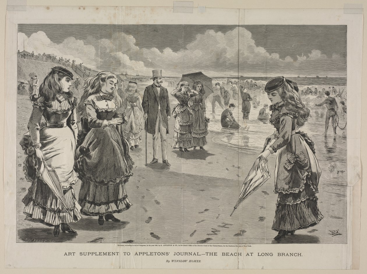 Stranden ved Long Branch af Winslow Homer