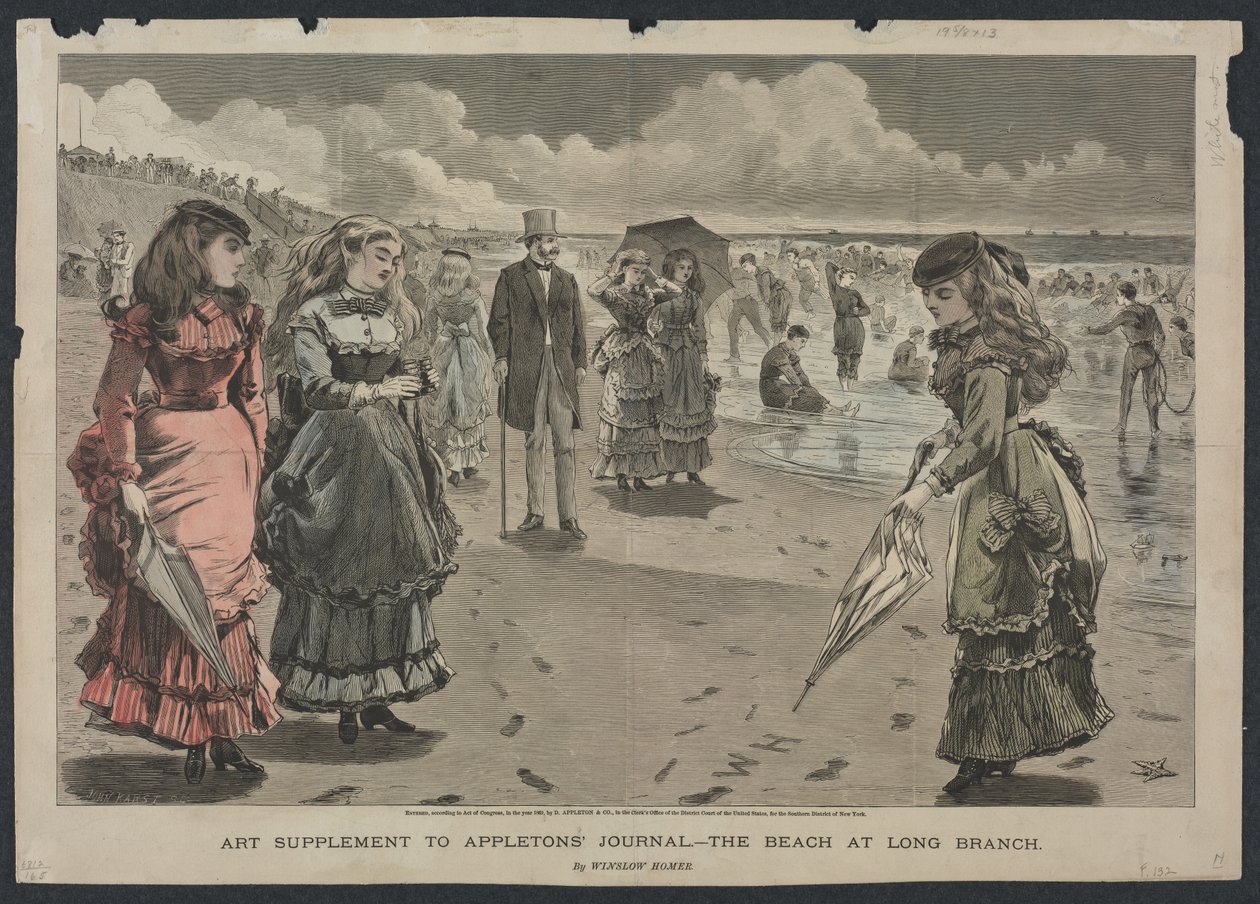 Stranden ved Long Branch, 1869. af Winslow Homer