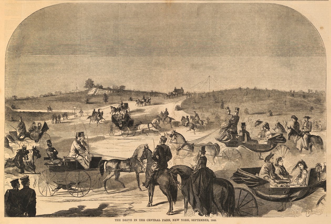The Drive in the Central Park, New York, september 1860, fra Harper