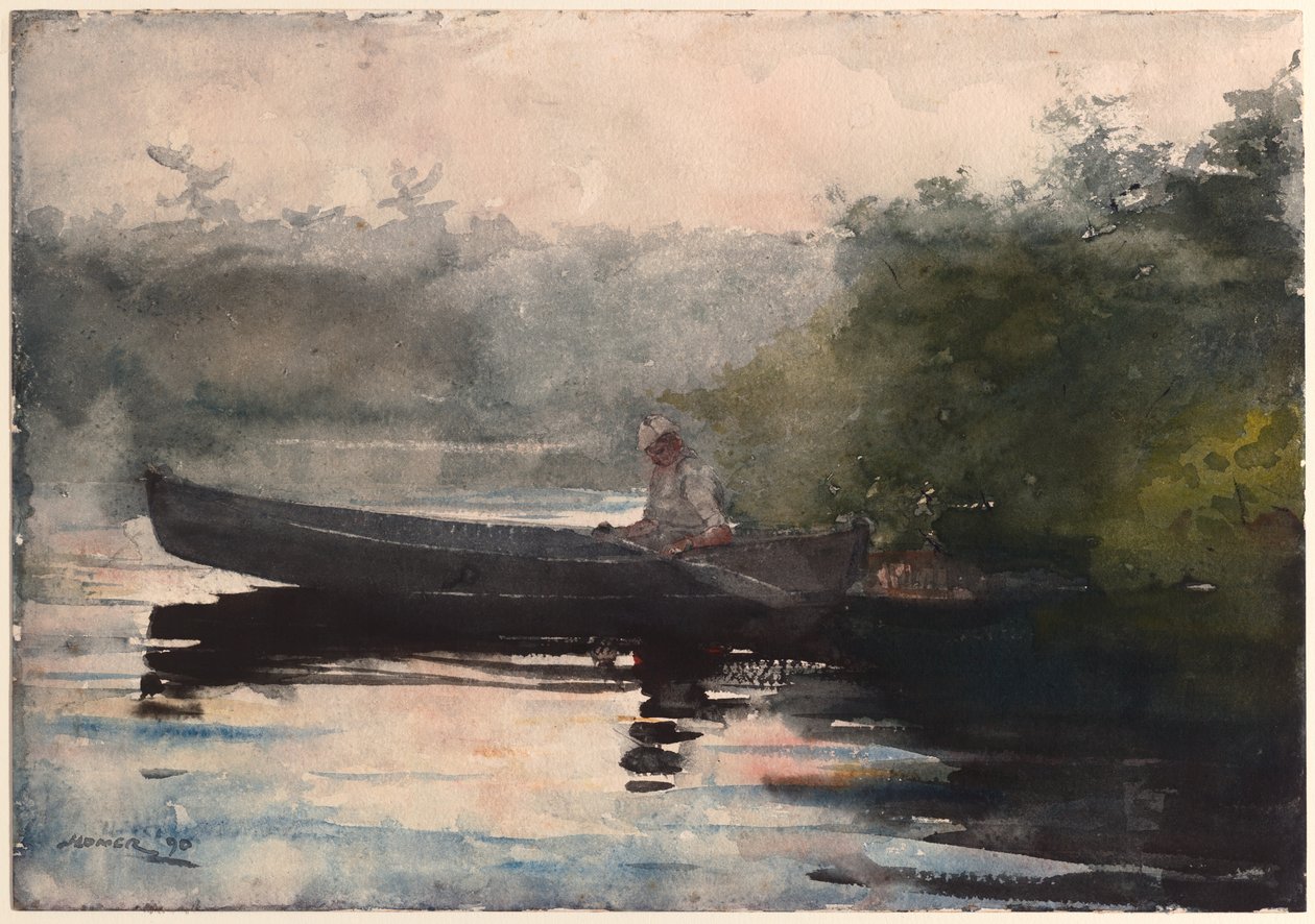 Slutningen på dagen, Adirondacks af Winslow Homer