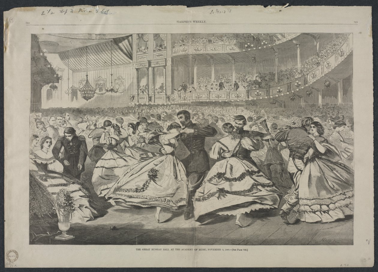 Det store russiske bal på musikakademiet, 5. november 1863 af Winslow Homer