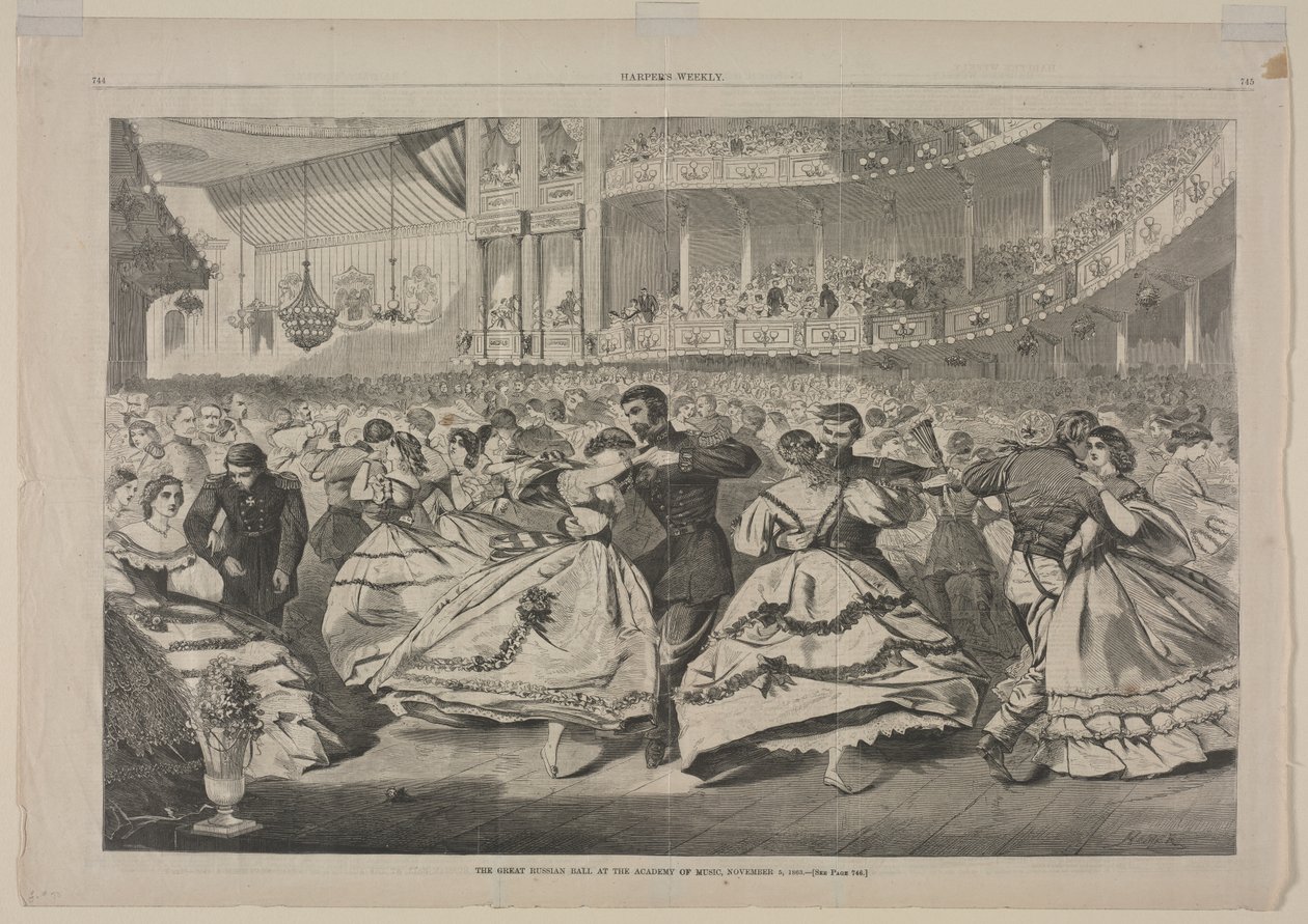 Den store russiske bal på Musikakademiet, 5. november 1863 af Winslow Homer