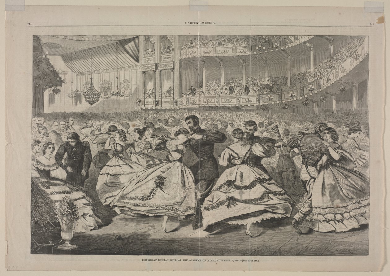 Det store russiske bal på Musikakademiet, 5. november 1863, 1863. af Winslow Homer