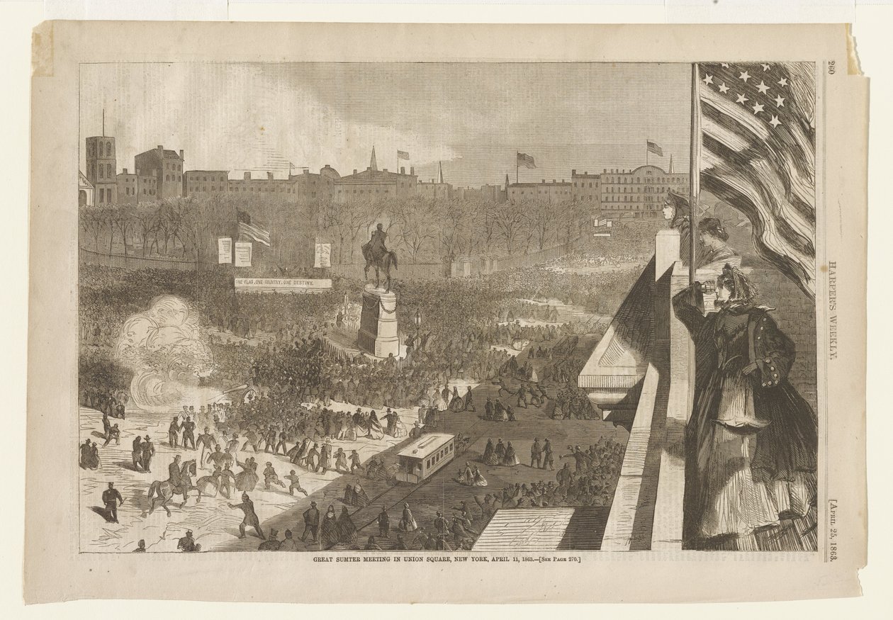 Det store Sumter-møde på Union Square i New York den 11. april 1863 af Winslow Homer