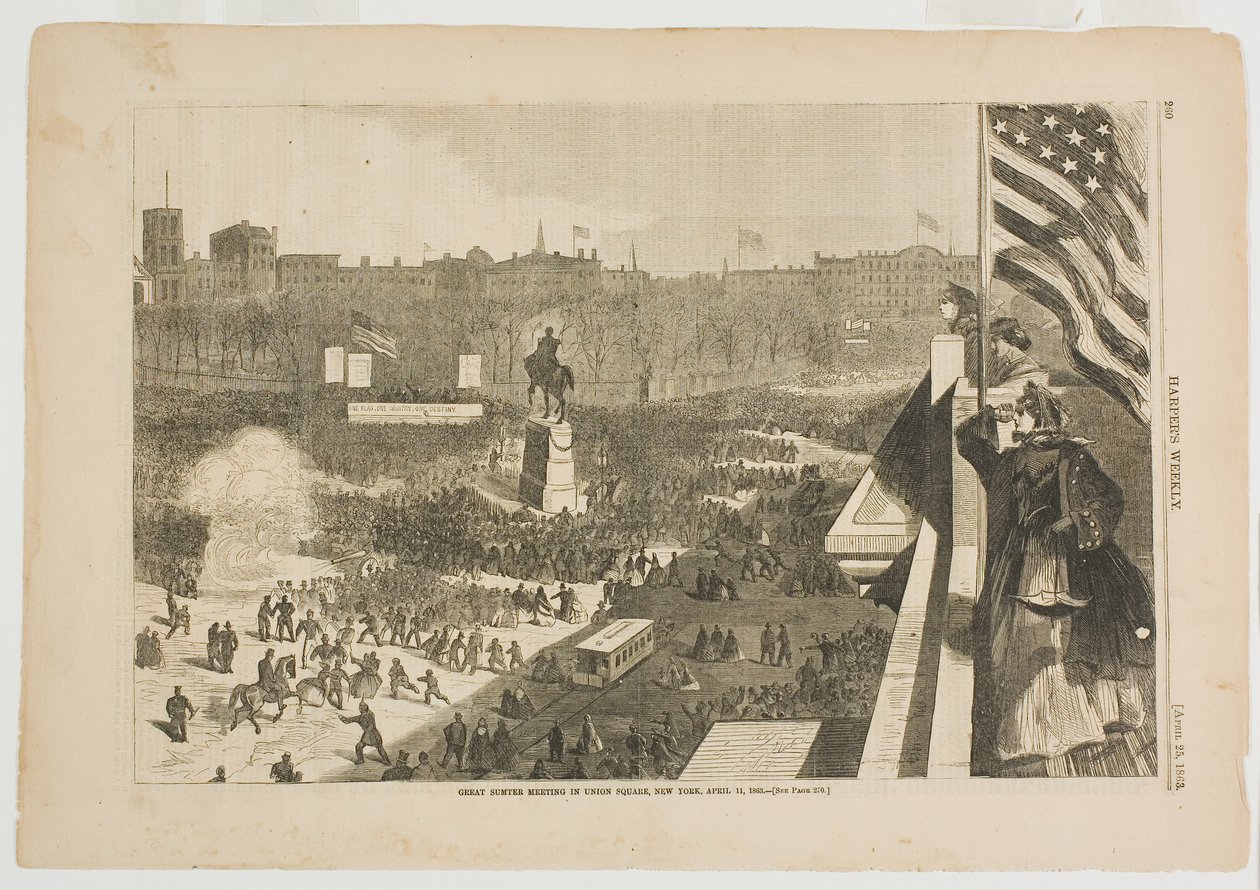 Det store Sumter-møde på Union Square, New York, 11. april 1863 af Winslow Homer