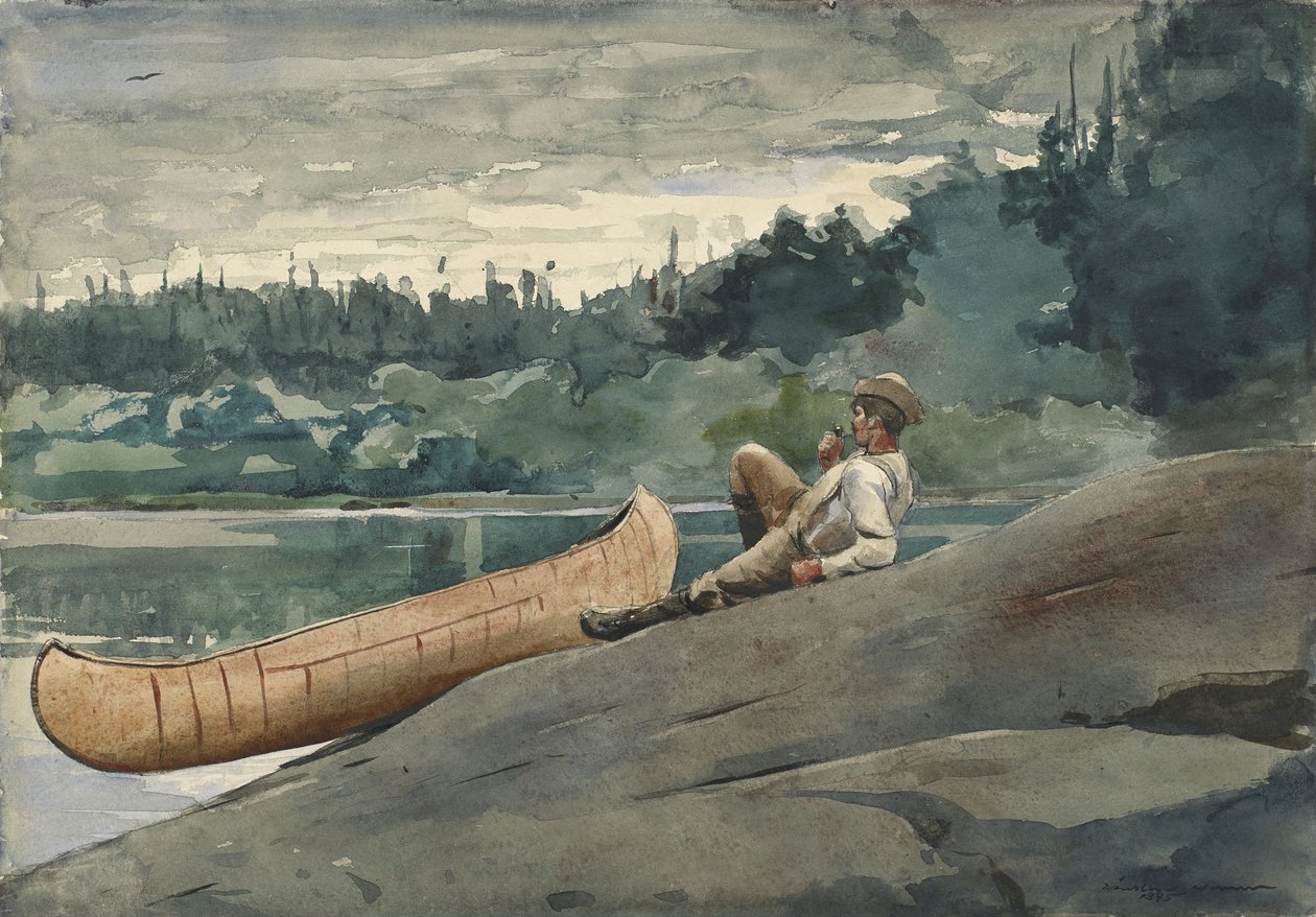 The Guide, 1895 (akvarel og lidt undertegning i grafit på vævet papir) af Winslow Homer