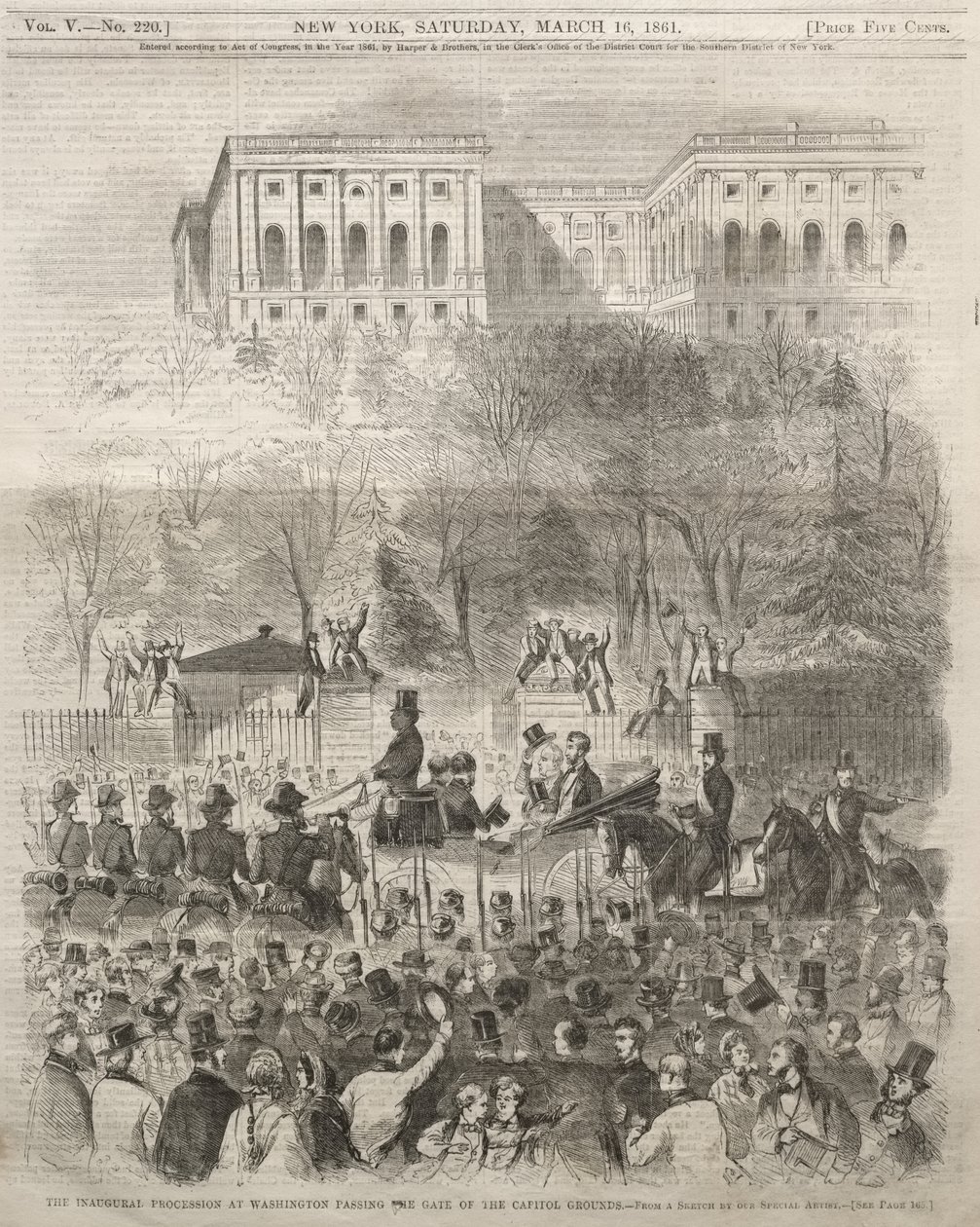 Indsættelsesoptoget i Washington passerer indgangen til Capitol-området af Winslow Homer