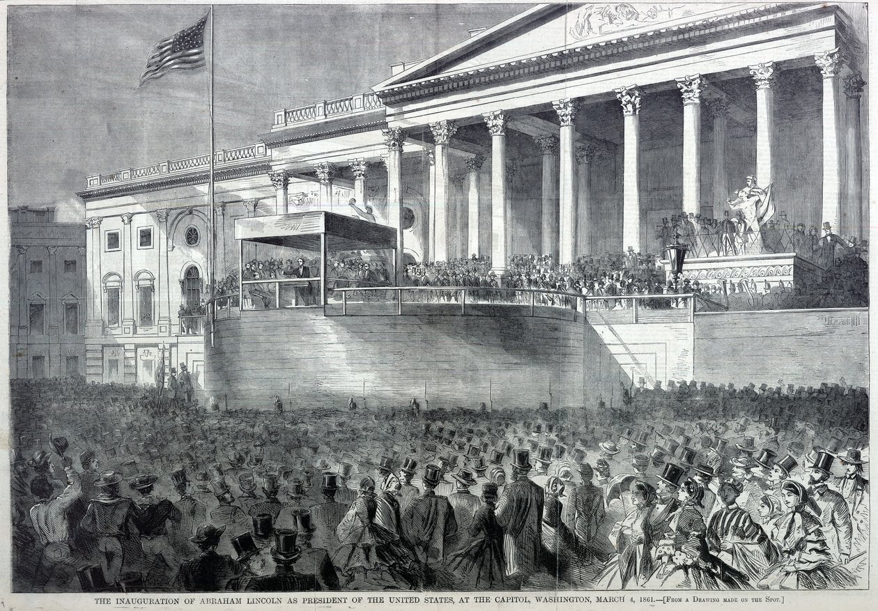 Indsættelsen af Abraham Lincoln som præsident, fra Harper
