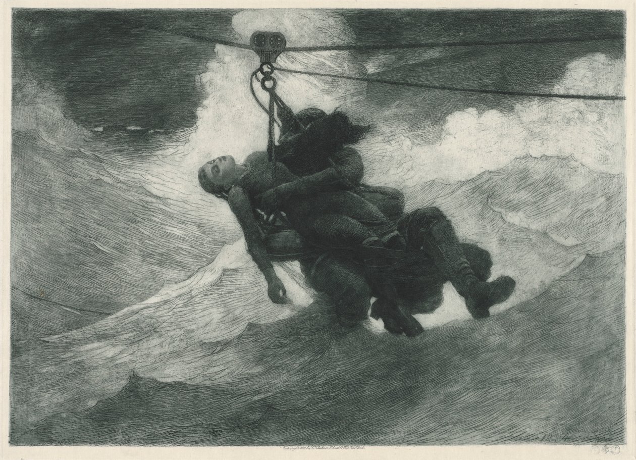 Livslinjen, 1884. af Winslow Homer