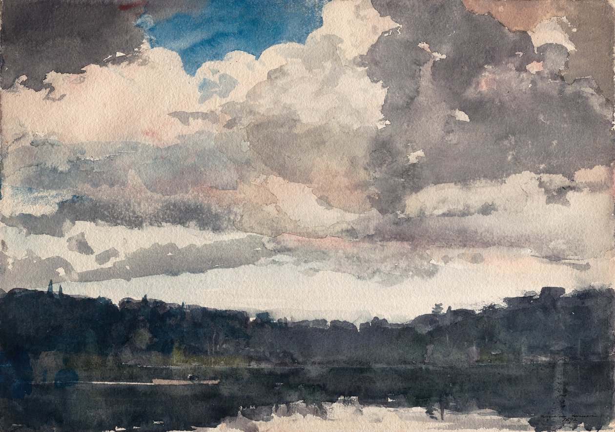 Den ensomme båd, North Woods Club, Adirondacks af Winslow Homer
