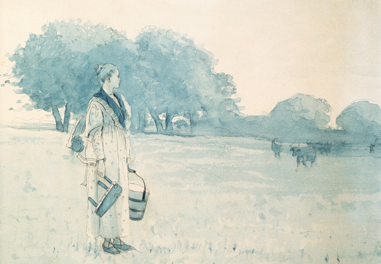Mælkepigen, 1875 af Winslow Homer