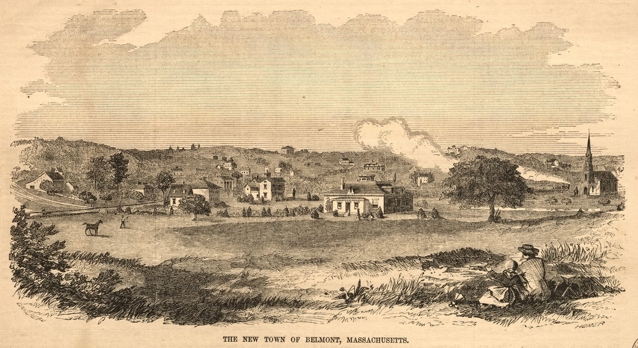 Den nye by Belmont, Massachusetts, 1859. af Winslow Homer