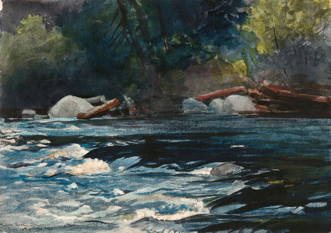 Rapids, Hudson River, Adirondacks af Winslow Homer