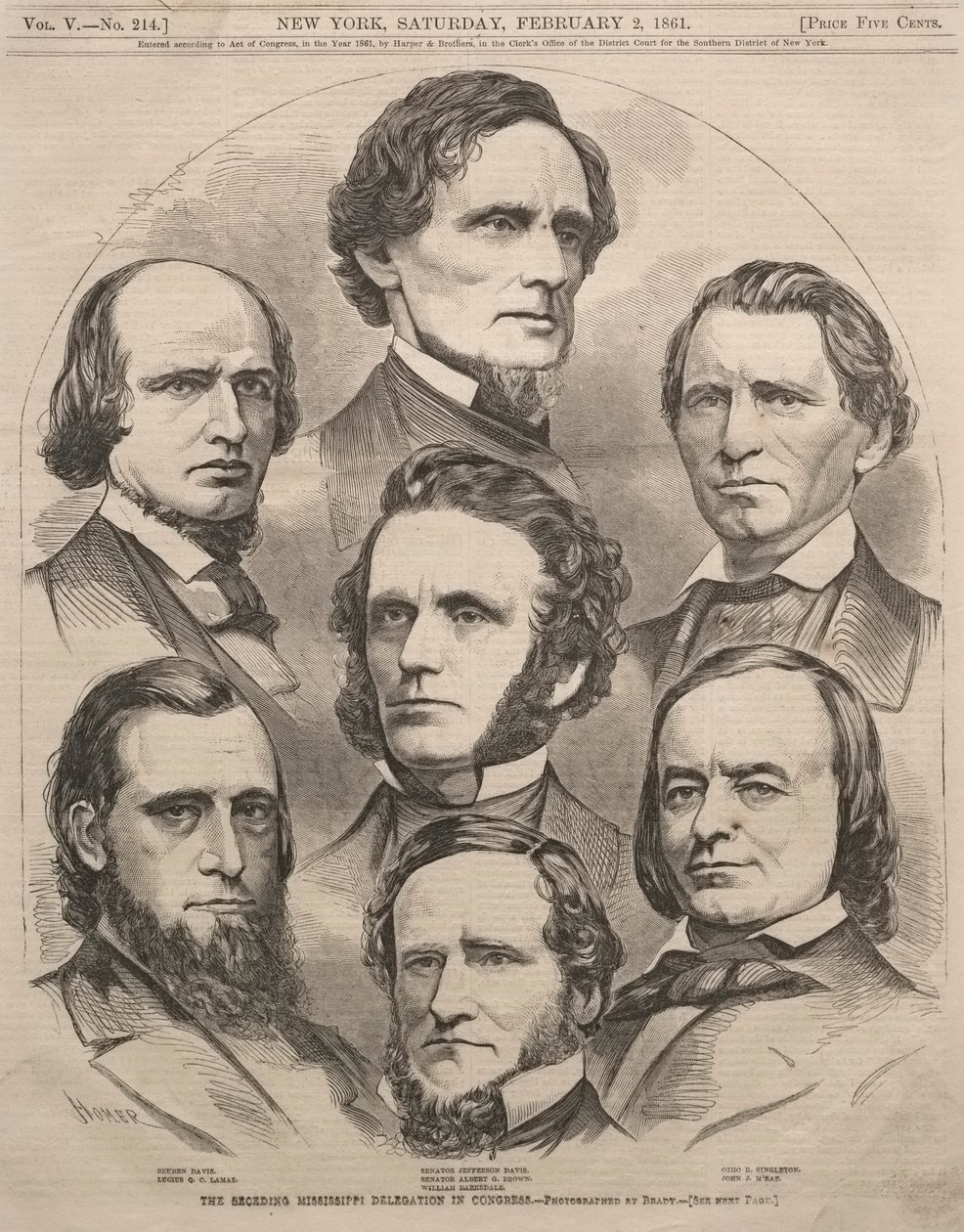 Den løsrevne Mississippi-delegation i Kongressen, 1861. af Winslow Homer